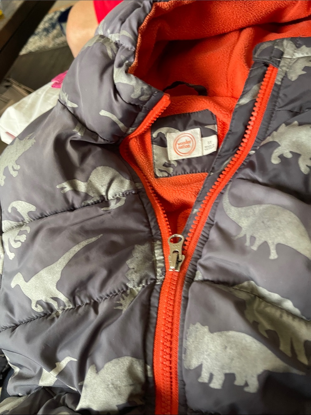 wonder nation   Boys Winter Dinosaur Puffer Jacket